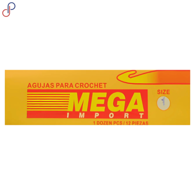 Aguja Crochet Mega Punta Dorada #1-6