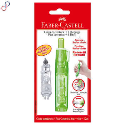 Corrector Retráctil Faber-Castell con Repuesto