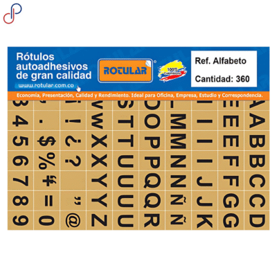 Rótulo Adhesivo Rotular Alfabeto
