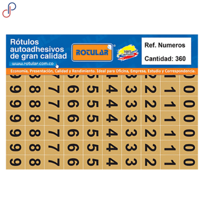 Rótulo Adhesivo Rotular Números