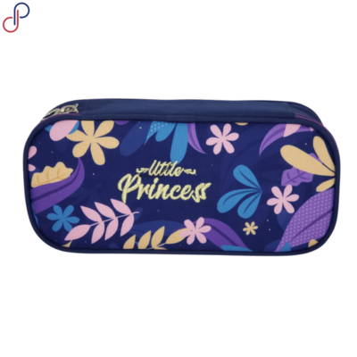 Cartuchera de 1 bolsillo con diseño de flores y en el medio la frase "little princess"