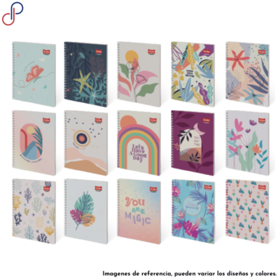 Quince cuadernos Master argollados con diseños y caratulas variados de motivos femeninos.