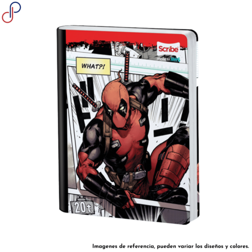 Cuaderno Master donde se muestra a Deadpool saliendo de la tira del comic.
