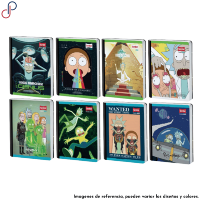 Ocho cuadernos cosidos Master con portadas coloridas e ilustraciones vibrantes de los personajes animados de "Rick And Morty"