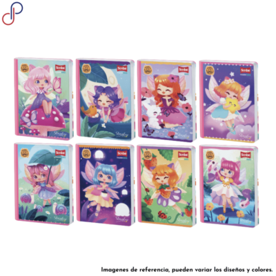 Ocho cuadernos cosidos Master con portadas coloridas e ilustraciones de personajes animados de la marca de Scribe "Starglow"