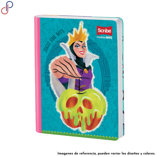 Cuaderno Master donde se muestra la villana de Blancanieves preparando la manzana envenenada.