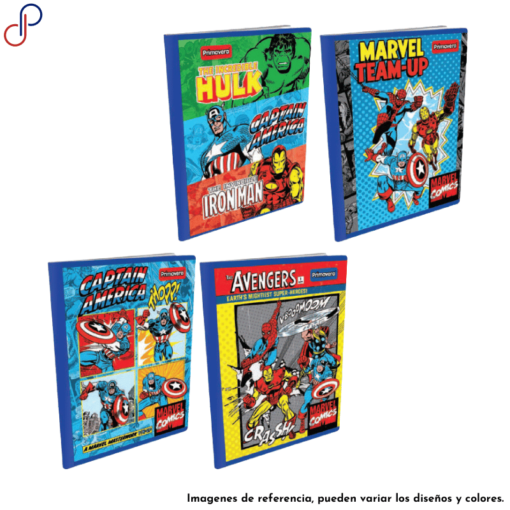 Cuatro cuadernos Primavera de Disney para niño con diversos motivos como de los Avengers.