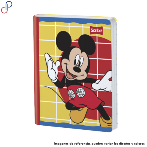 Cuaderno Scribe donde se ve a Mickey Mouse de forma feliz.