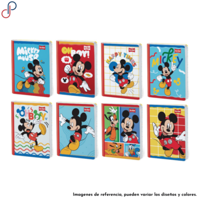 Ocho cuadernos cosidos Scribe con portadas coloridas e ilustraciones vibrantes del personaje animado "Mickey Mouse"