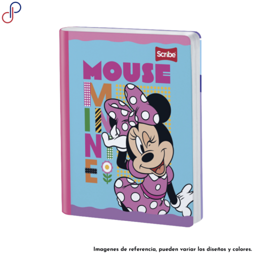Cuaderno Scribe donde se ve a Minnie Mouse posando feliz.