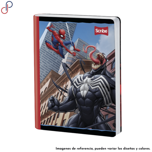 Cuaderno Master donde se muestra a Spiderman luchando contra Venom.