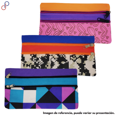 Cartuchera Doble Bolsillo Económica x6