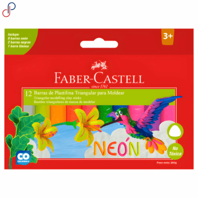 Plastilina Faber-Castell Triangular Neón x12