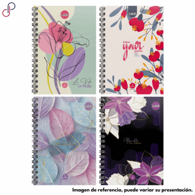 Cuaderno Lukis Argollado Pequeño 5 Materias Flores