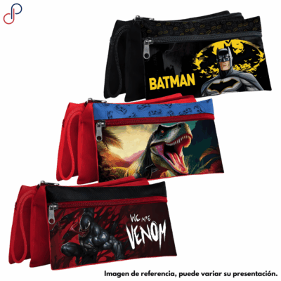 Cartuchera Scribe 3 Bolsillos Niño - Licencias