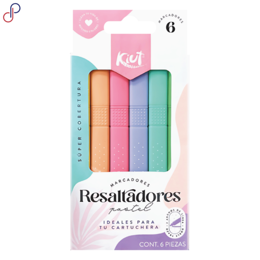 Resaltadores Kiut Delgados Pastel x6