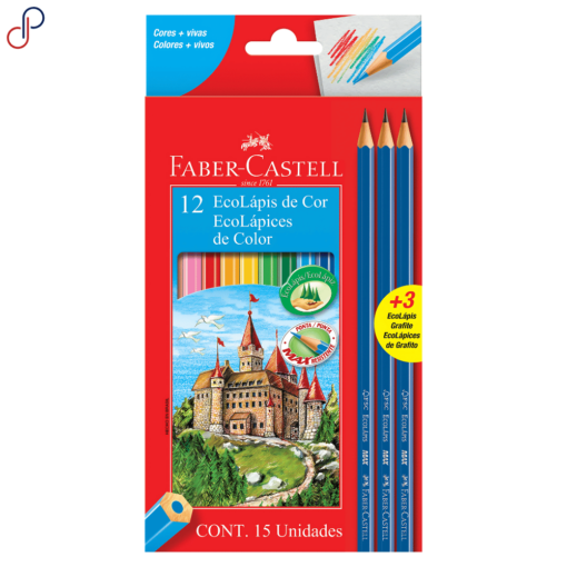 Colores Faber-Castell Hexagonales x12 + 3 Lápices