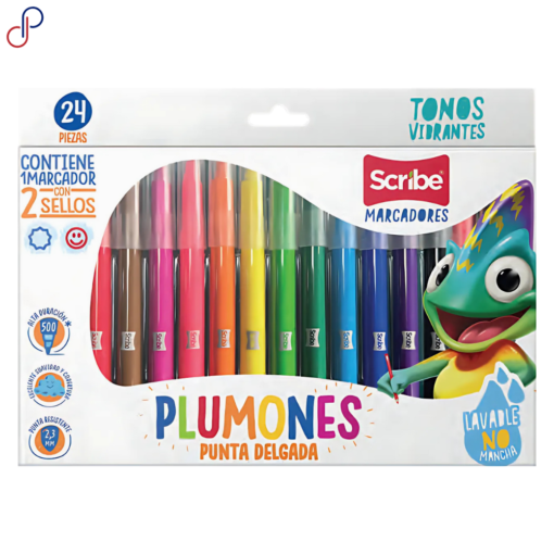 Plumones Scribe Punta Delgada x24