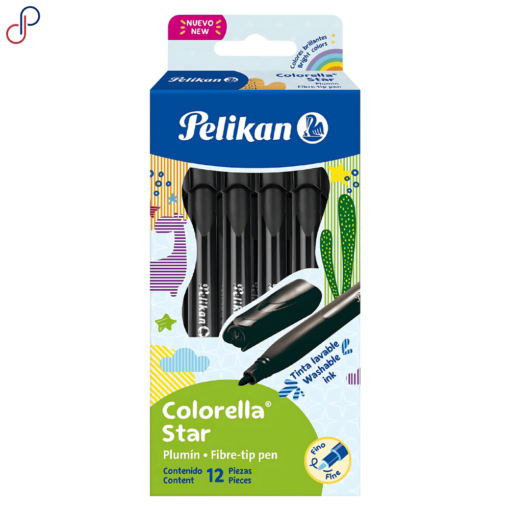 Plumón Pelikan Negro x12