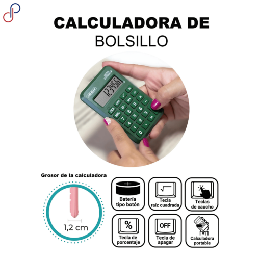 Calculadora Offi-Esco 955 Bolsillo 8 Dígitos - Imagen 2