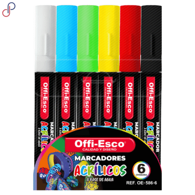 Marcadores Offi-Esco 586-6 Acrílicos 5mm x6