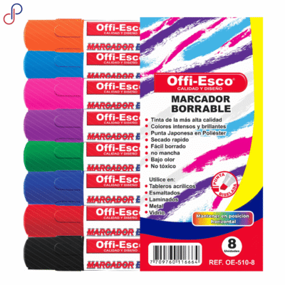 Marcadores Offi-Esco 510-8 Borrables Surtidos