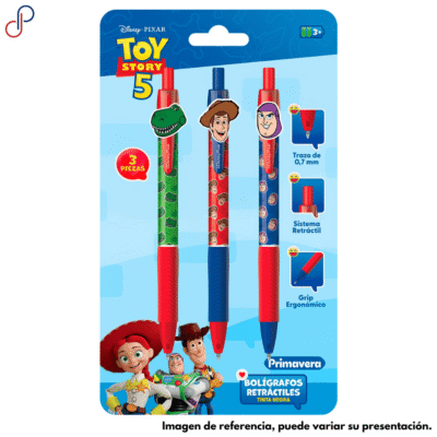 Esferos Primavera Retráctil Personajes x3 - Toy Story