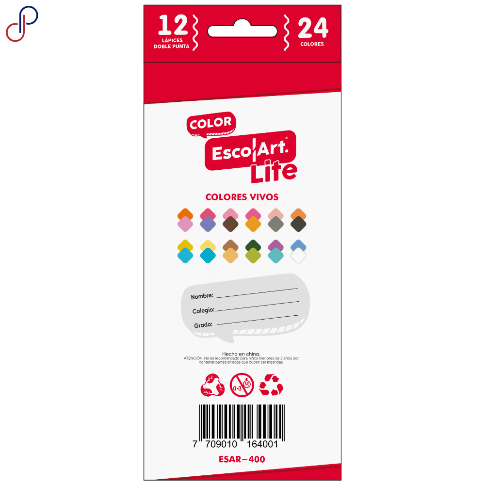 Colores Escolart Lite Doble Punta x12 - Imagen 2