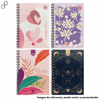 Cuaderno Lukis Argollado Grande 5 Materias Flores