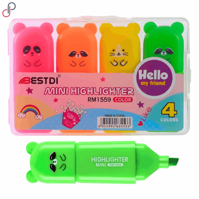 Resaltador Mini Osito x4