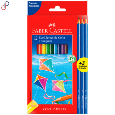 Colores Faber-Castell Triangulares x12 + 3 Lápices