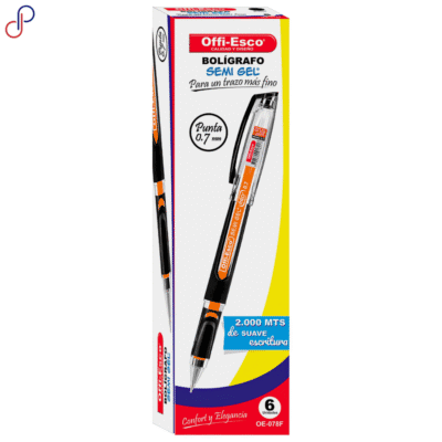 Esfero Offi-Esco 078F Semi Gel Negro x6